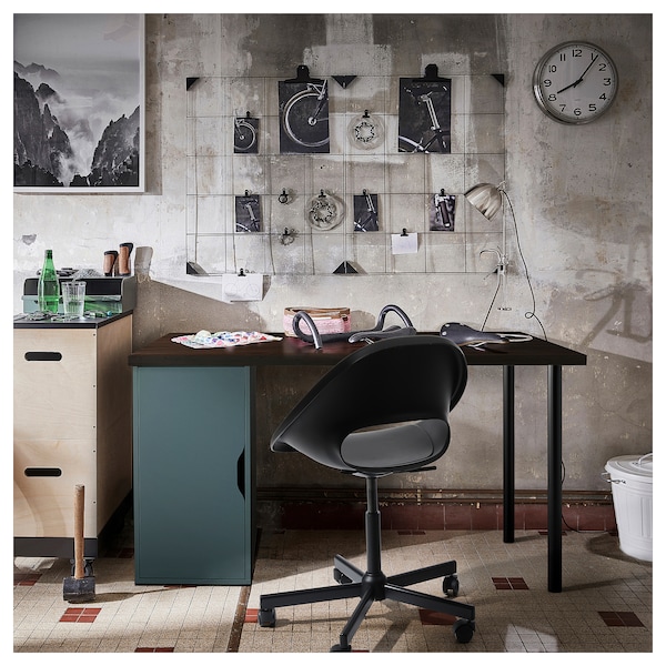 IKEA LAGKAPTEN / ALEX desk, 55 1/8x23 5/8 in Black / Brown / Gray / Turquoise, Ikea Ireland | 5163AEYNX