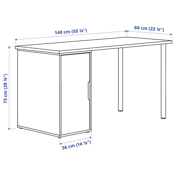 IKEA LAGKAPTEN / ALEX desk, 55 1/8x23 5/8 in Black / Brown / Gray / Turquoise, Ikea Ireland | 5163AEYNX
