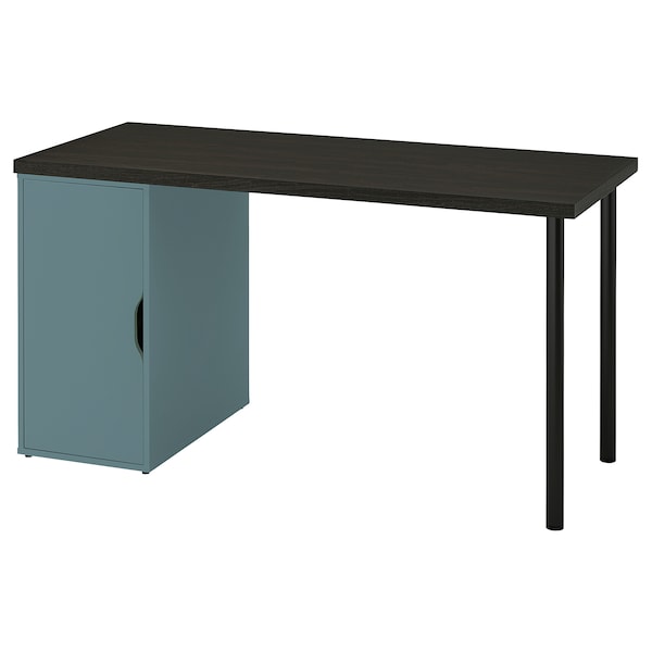 IKEA LAGKAPTEN / ALEX desk, 55 1/8x23 5/8 in Black / Brown / Gray / Turquoise, Ikea Ireland | 5163AEYNX