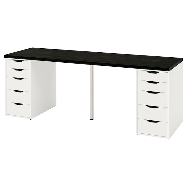 IKEA LAGKAPTEN / ALEX desk, 78 3/4x23 5/8 in Black / Brown / White, Ikea Ireland | 4563TSFCR