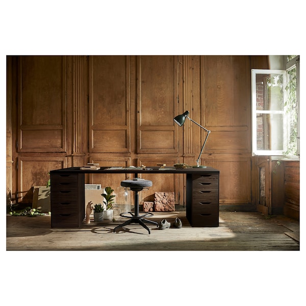 IKEA LAGKAPTEN / ALEX desk, 78 3/4x23 5/8 in Black / Brown / Black, Ikea Ireland | 2703FUJXH