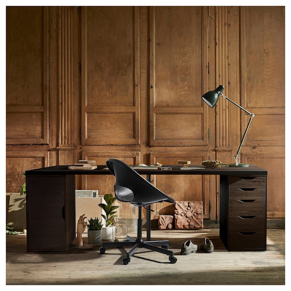 IKEA LAGKAPTEN / ALEX desk, 78 3/4x23 5/8 in Black / Brown / Black, Ikea Ireland | 6124DZGAU