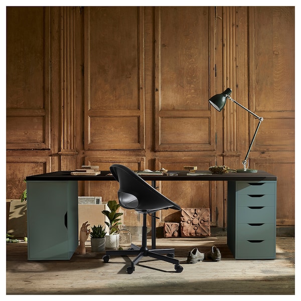 IKEA LAGKAPTEN / ALEX desk, 78 3/4x23 5/8 in Black / Brown / Gray / Turquoise, Ikea Ireland | 6798KTORL