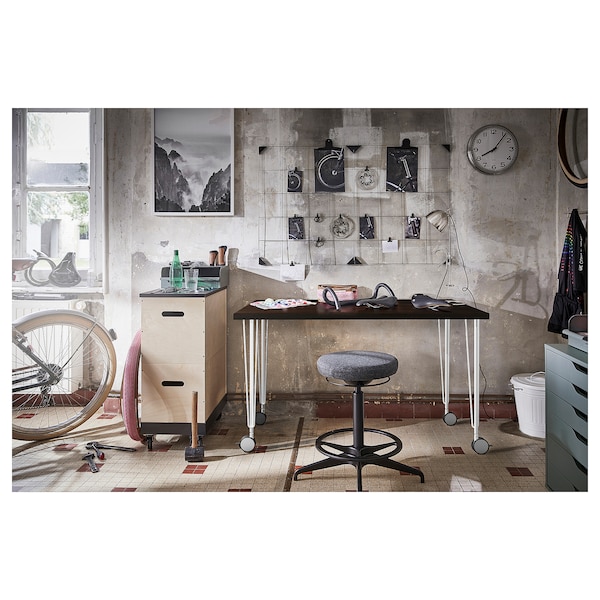 IKEA LAGKAPTEN / KRILLE desk, 47 1/4x23 5/8 in Black / Brown / White, Ikea Ireland | 8921JPRSH