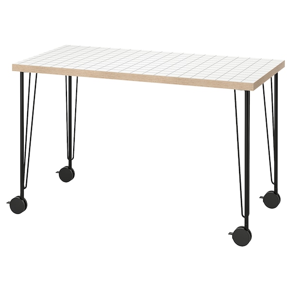 IKEA LAGKAPTEN / KRILLE desk, 47 1/4x23 5/8 in White Anthracite / Black, Ikea Ireland | 3657NJDFU
