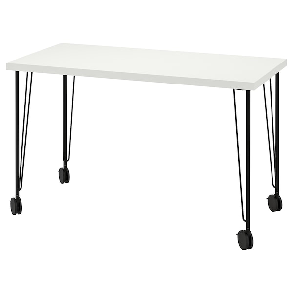 IKEA LAGKAPTEN / KRILLE desk, 47 1/4x23 5/8 in White / Black, Ikea Ireland | 6534AUQKB