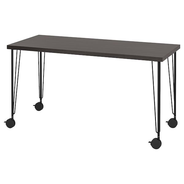 IKEA LAGKAPTEN / KRILLE desk, 55 1/8x23 5/8 in Black / Brown / Black, Ikea Ireland | 5694SPQKT