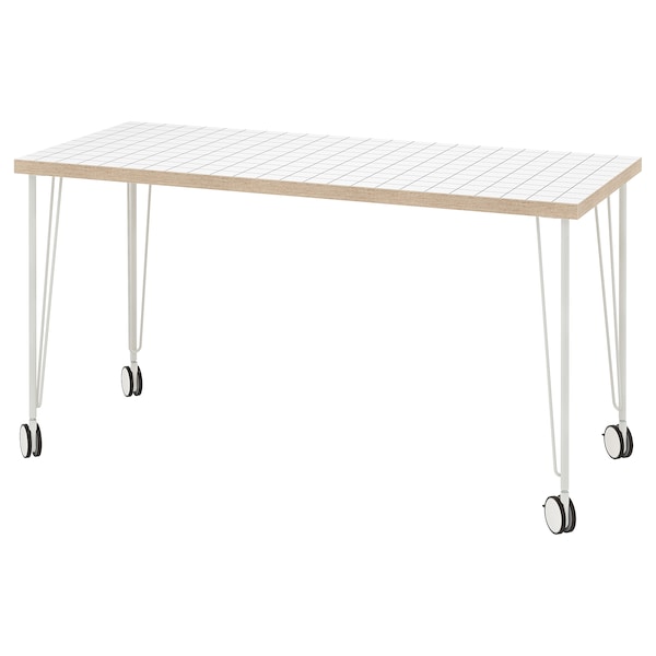 IKEA LAGKAPTEN / KRILLE desk, 55 1/8x23 5/8 in White Anthracite / White, Ikea Ireland | 5814MUIAB