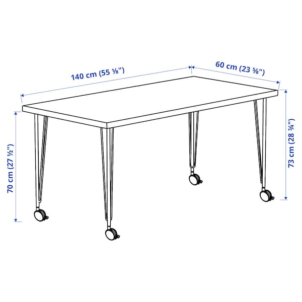IKEA LAGKAPTEN / KRILLE desk, 55 1/8x23 5/8 in White Anthracite / Black, Ikea Ireland | 1635RCLEI