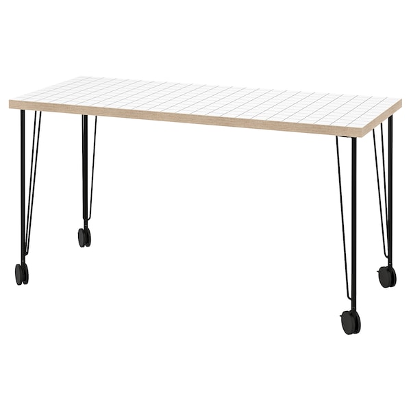 IKEA LAGKAPTEN / KRILLE desk, 55 1/8x23 5/8 in White Anthracite / Black, Ikea Ireland | 1635RCLEI