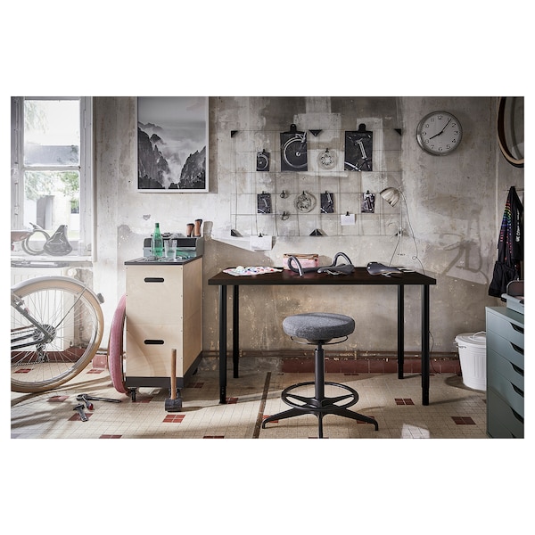 IKEA LAGKAPTEN / OLOV desk, 47 1/4x23 5/8 in Black / Brown / Black, Ikea Ireland | 9324PWHCJ