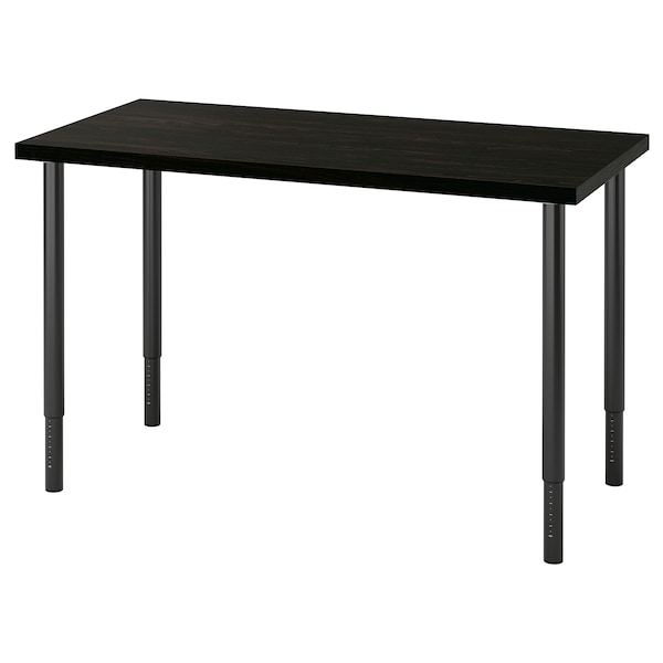 IKEA LAGKAPTEN / OLOV desk, 47 1/4x23 5/8 in Black / Brown / Black, Ikea Ireland | 9324PWHCJ