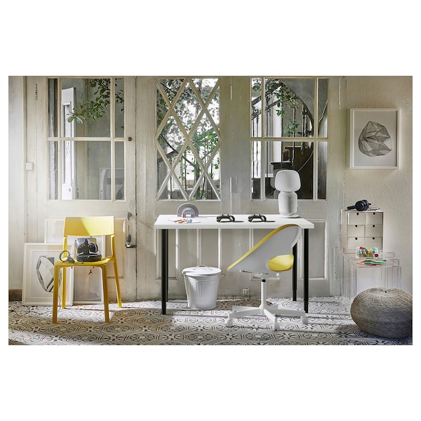 IKEA LAGKAPTEN / OLOV desk, 47 1/4x23 5/8 in White / Black, Ikea Ireland | 4793UFQNO