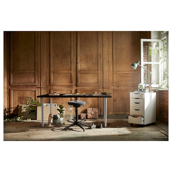 IKEA LAGKAPTEN / OLOV desk, 55 1/8x23 5/8 in Black / Brown / White, Ikea Ireland | 6301JTWQR