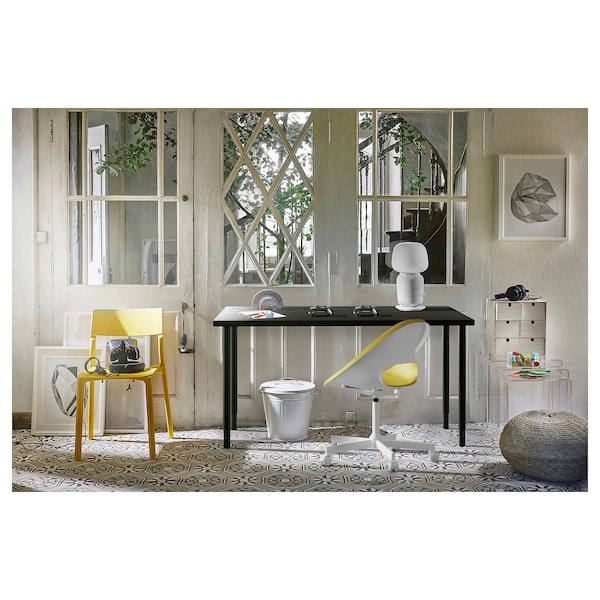 IKEA LAGKAPTEN / OLOV desk, 55 1/8x23 5/8 in Black / Brown / Black, Ikea Ireland | 2956FNVHP
