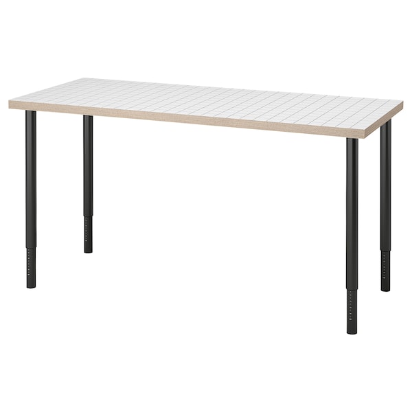 IKEA LAGKAPTEN / OLOV desk, 55 1/8x23 5/8 in White Anthracite / Black, Ikea Ireland | 6842VPQWS