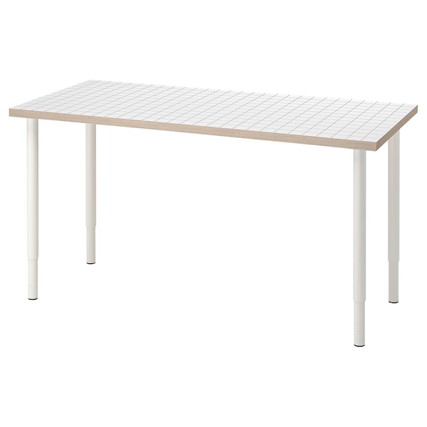 IKEA LAGKAPTEN / OLOV desk, 55 1/8x23 5/8 in White Anthracite / White, Ikea Ireland | 9732NIVWY