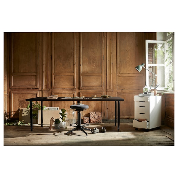 IKEA LAGKAPTEN / OLOV desk, 78 3/4x23 5/8 in Black / Brown / Black, Ikea Ireland | 2175EFUOI