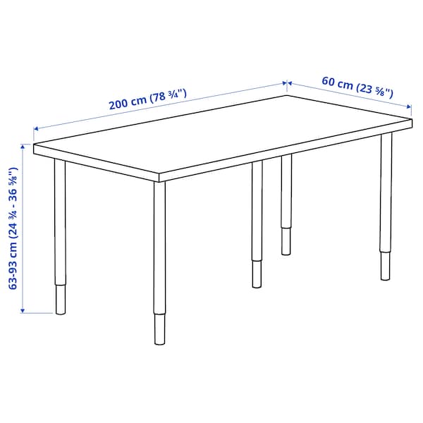 IKEA LAGKAPTEN / OLOV desk, 78 3/4x23 5/8 in Black / Brown / Black, Ikea Ireland | 2175EFUOI