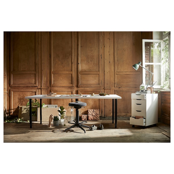 IKEA LAGKAPTEN / OLOV desk, 78 3/4x23 5/8 in White / Black, Ikea Ireland | 2694EVDUO
