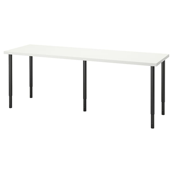 IKEA LAGKAPTEN / OLOV desk, 78 3/4x23 5/8 in White / Black, Ikea Ireland | 2694EVDUO