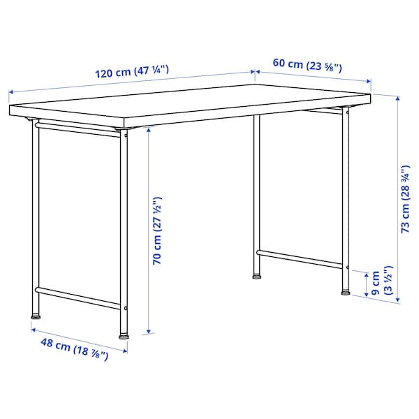 IKEA LAGKAPTEN / SPÄND desk, 47 1/4x23 5/8 in White, Ikea Ireland | 2847BUEFZ