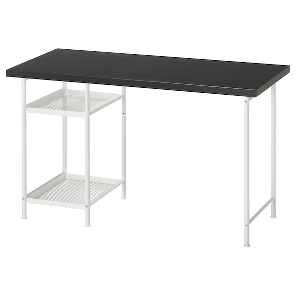 IKEA LAGKAPTEN / SPÄND desk, 47 1/4x23 5/8 in Black / Brown / White, Ikea Ireland | 7130EOGPJ