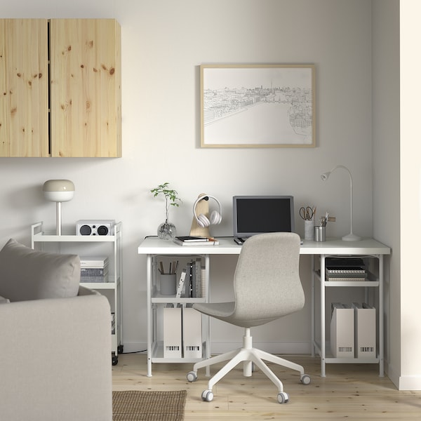 IKEA LAGKAPTEN / SPÄND desk, 55 1/8x23 5/8 in White, Ikea Ireland | 0184AMOGY