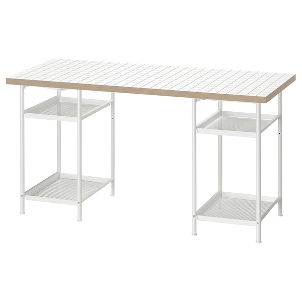 IKEA LAGKAPTEN / SPÄND desk, 55 1/8x23 5/8 in White / Anthracite, Ikea Ireland | 5937HOUXK
