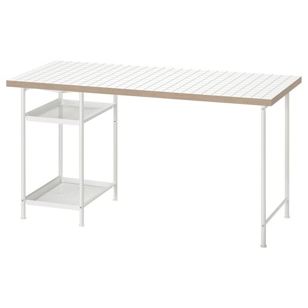 IKEA LAGKAPTEN / SPÄND desk, 55 1/8x23 5/8 in White / Anthracite, Ikea Ireland | 9162DPXLF