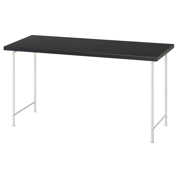 IKEA LAGKAPTEN / SPÄND desk, 55 1/8x23 5/8 in Black / Brown / White, Ikea Ireland | 8047ZNKTF