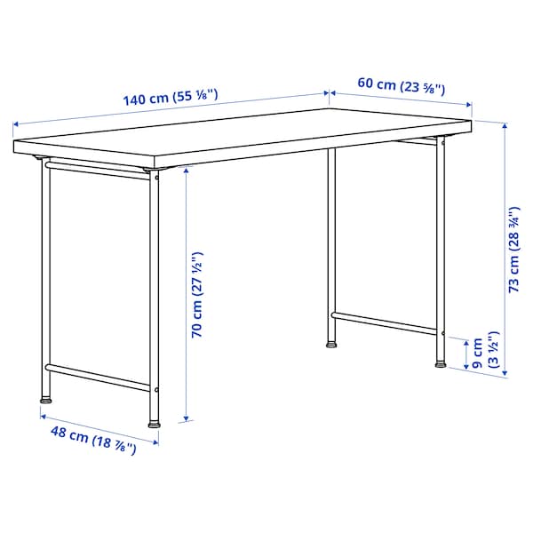 IKEA LAGKAPTEN / SPÄND desk, 55 1/8x23 5/8 in White, Ikea Ireland | 9876XLAHE
