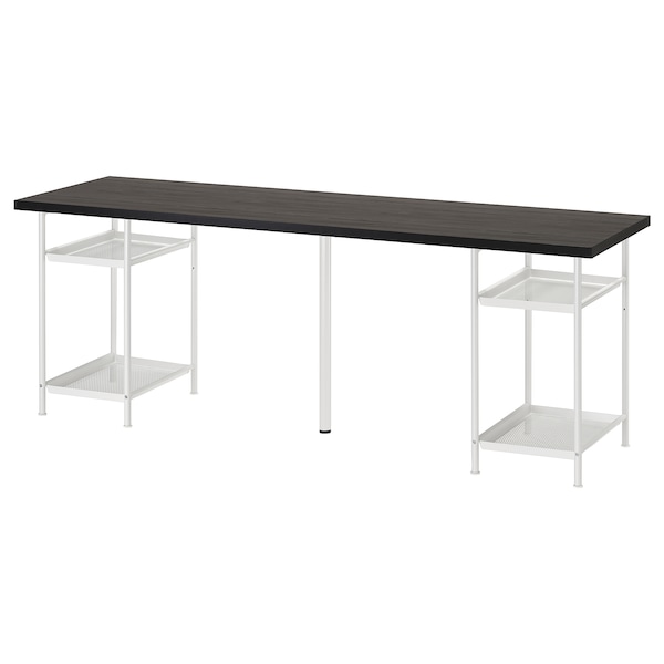 IKEA LAGKAPTEN / SPÄND desk, 78 3/4x23 5/8 in Black / Brown / White, Ikea Ireland | 9061PXIQG