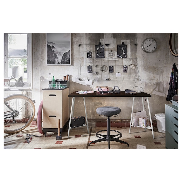 IKEA LAGKAPTEN / TILLSLAG desk, 55 1/8x23 5/8 in Black / Brown / White, Ikea Ireland | 0258FTKWN