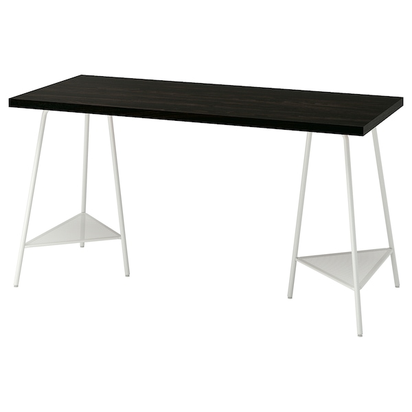 IKEA LAGKAPTEN / TILLSLAG desk, 55 1/8x23 5/8 in Black / Brown / White, Ikea Ireland | 0258FTKWN