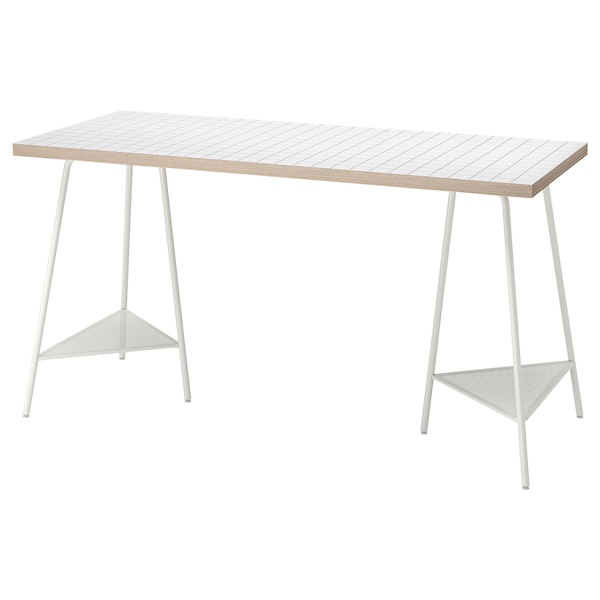 IKEA LAGKAPTEN / TILLSLAG desk, 55 1/8x23 5/8 in White Anthracite / White, Ikea Ireland | 5102LGTIQ