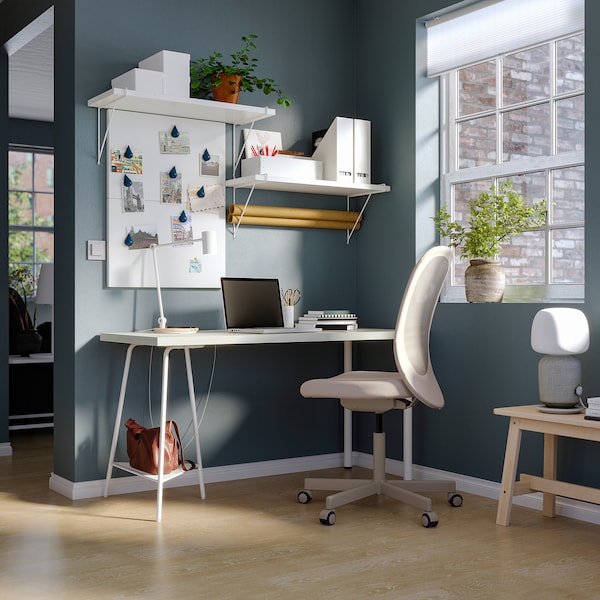 IKEA LAGKAPTEN / TILLSLAG desk, 55 1/8x23 5/8 in White, Ikea Ireland | 3127YZQBO