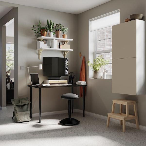 IKEA LAGKAPTEN tabletop, 55 1/8x23 5/8 in Black / Brown, Ikea Ireland | 1056WXHIP