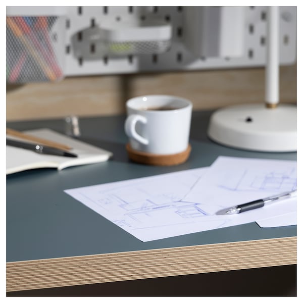 IKEA LAGKAPTEN tabletop, 55 1/8x23 5/8 in Gray / Turquoise, Ikea Ireland | 9835SPDBV