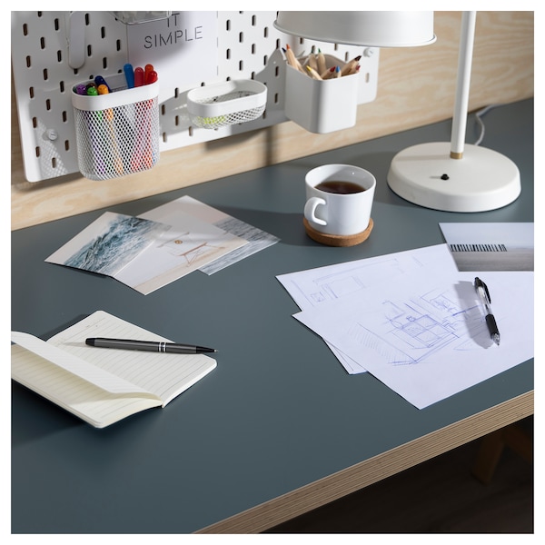 IKEA LAGKAPTEN tabletop, 55 1/8x23 5/8 in Gray / Turquoise, Ikea Ireland | 9835SPDBV