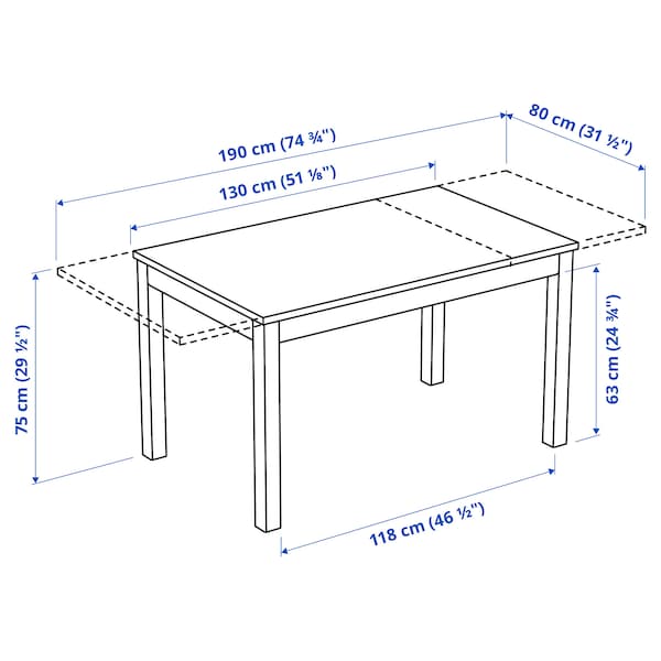 IKEA LANEBERG extendable table, white, 51 1/8/74 3/4x31 1/2 in, Ikea Ireland | 9437KLJRC