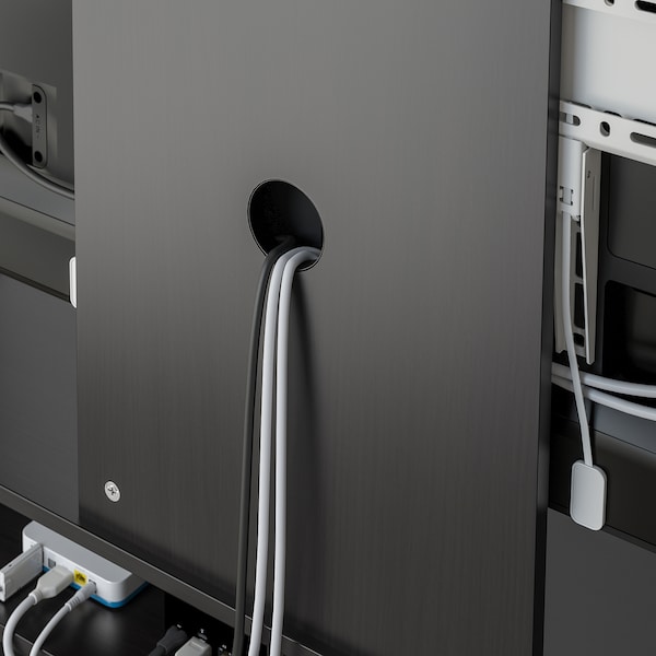 IKEA LAPPLAND TV storage unit, black-brown, 72x15 3/8x57 7/8 in, Ikea Ireland | 1364PIBKN
