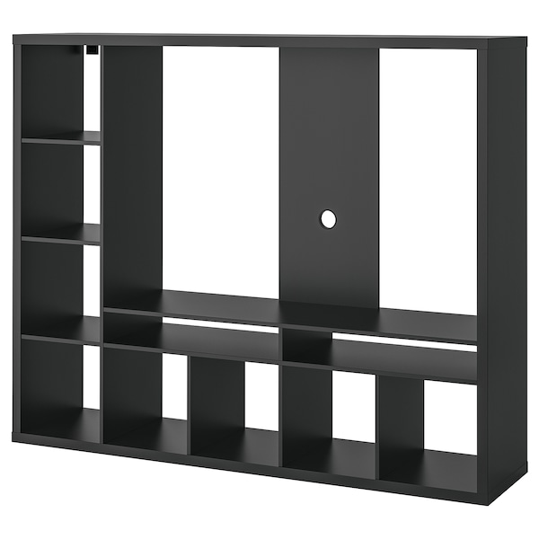 IKEA LAPPLAND TV storage unit, black-brown, 72x15 3/8x57 7/8 in, Ikea Ireland | 1364PIBKN