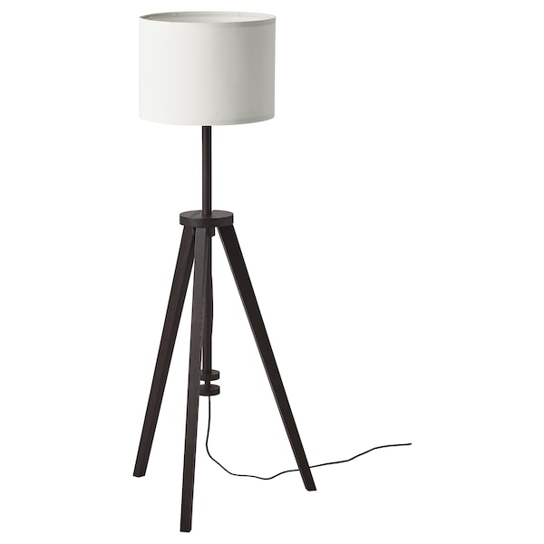 IKEA LAUTERS Floor lamp with LED bulb, brown ash White, Ikea Ireland | 7516GJMOF
