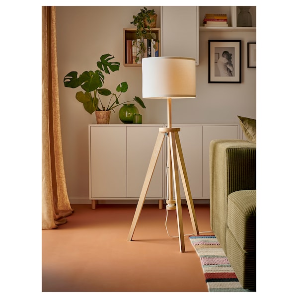 IKEA LAUTERS floor lamp, ash/white Ash / White, Ikea Ireland | 1687EWJPO