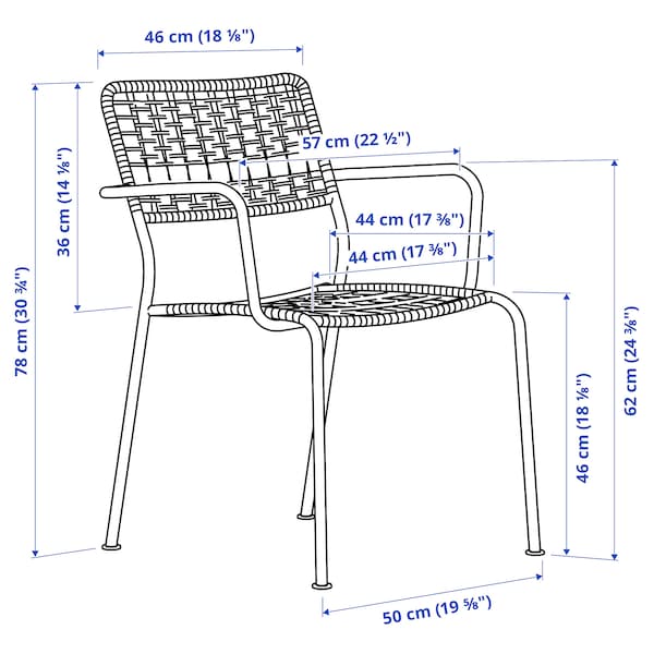 IKEA LÄCKÖ armchair, outdoor, dark gray, Ikea Ireland | 1483PQFXD