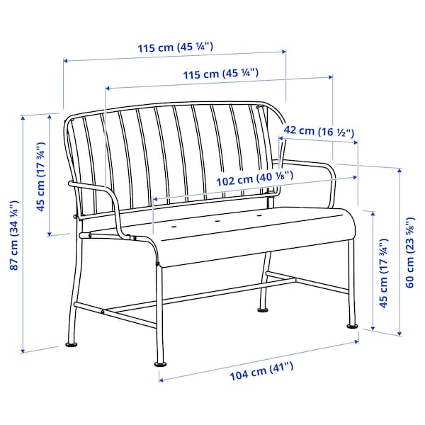 IKEA LÄCKÖ loveseat, outdoor, gray, Ikea Ireland | 5309AVGNY