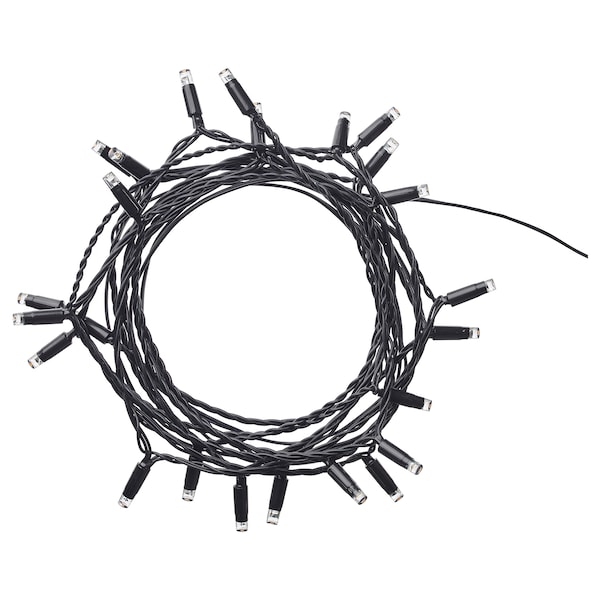IKEA LEDLJUS LED string light with 24 lights, outdoor black Outdoor Black, Ikea Ireland | 0745UZJQP