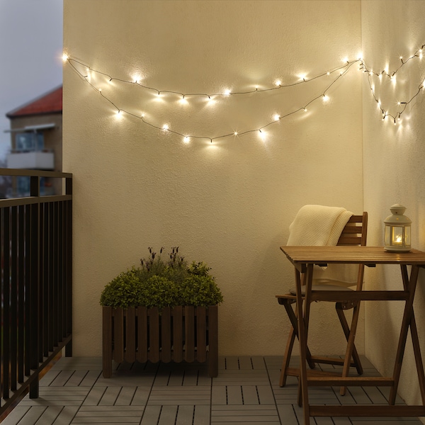 IKEA LEDLJUS LED string light with 64 lights, outdoor black, Ikea Ireland | 0764WMPDU
