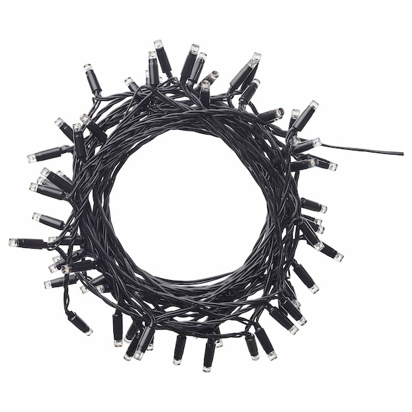 IKEA LEDLJUS LED string light with 64 lights, outdoor black, Ikea Ireland | 0764WMPDU